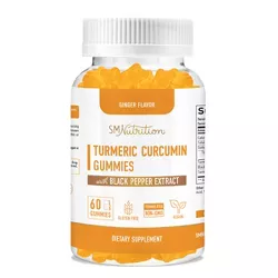 Turmeric Curcumin Gummies with Black Pepper Extract, Ginger Flavor, SMNutrition, 60ct