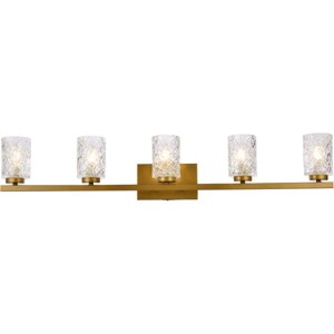 Elegant Lighting Cassie 5 lights bath sconce in brass with clear shade - 1 of 4