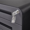 Gulches Rounded 3-Drawer Mobile Filing Cabinet - Cold-Rolled Steel Anti-Tilt File Storage (5-Wheel) for Legal/Letter/A4, Simple Style - 4 of 4