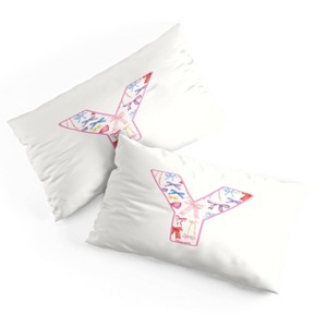 Deny Designs King April Lane Art Fancy Bow Monogram Y Microfiber Printed Pillow Sham - 1 of 3