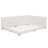 Sapphtopaz Daybed Platform Bed Frame with Button Armrest Linen Upholstered Bed with USB Ports and Slats Support Bed Frames for Bedroom - 2 of 4