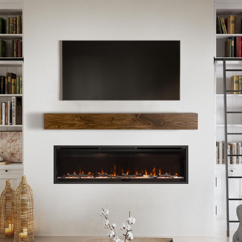 Modern Ember Boone Wood Fireplace Mantel Shelf with Tall Boxed Design, 4 of 10