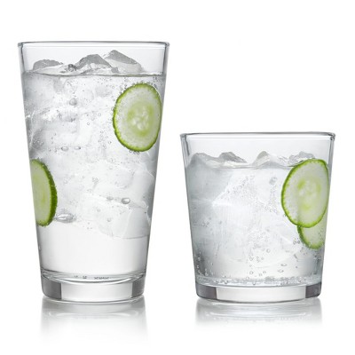 Libbey Preston 16 Piece Tumbler and Rocks Glass Set