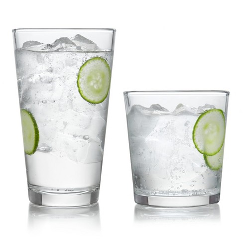 Libbey Preston 16 Piece Tumbler And Rocks Glass Set : Target