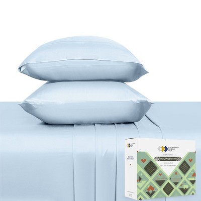 Soft Cooling Sheet Sets | 100% Natural - Cotton & Viscose from Eucalyptus Blend by California Design Den - Blue, Twin
