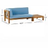 GDFStudio Keith Outdoor Acacia Wood Left Arm Loveseat and Coffee Table Set with Cushion - 3 of 4