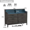 Aheaplus 6 Drawers Dresser with Charge Station and LED Light, Closet Organizer for Bedroom - 3 of 4