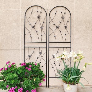 MOEPISY 2 Pack Metal Garden Trellis 71 inch x 19.7 inch Black - 1 of 4