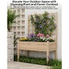 coucheta Raised Garden Bed with Lattice Trellis, Drainage Holes, Wooden Elevated Planter Box with Legs for Climbing Vine, Hanging Flower Baskets - 4 of 4