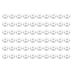 Unique Bargains Bulk Flat Spacer Beads for Keychain Jewelry Making 60 Pcs - 1 of 4
