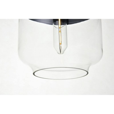Black Matte Pendant Light with Clear Glass Shade