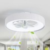 Airsurfer 19-In Matte White Cage Flush Mount Ceiling Fan with Color-Changing LED Light, 7 Clear Blades, Remote Included, Low Profile Design - 4 of 4