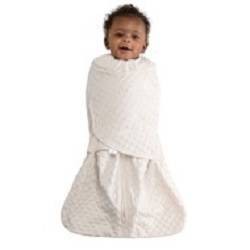 HALO SleepSack Swaddle Wrap Plushy Dot Velboa - Cream S