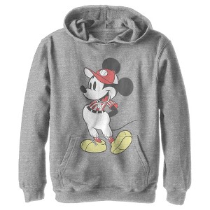 Boy's Disney Mickey Mouse Baseball Player Pull Over Hoodie - 1 of 4