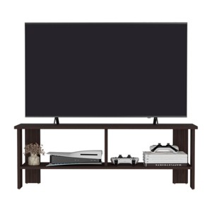 GlasFlength TV Stands and Consoles TV Console Table TV Center TV Stand with Open Storage Shelves for Living Room, Brown, 12.2"*47.3"*47.3" - 1 of 4