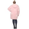 Plus Hooded Open Front High Pile Fleece Coat - White Mark - 4 of 4