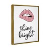 Stupell Industries Shine Bright Pink Glam Lips Framed Canvas - 3 of 3