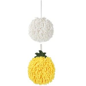 REGALWOVEN 2 Pack Soft Absorbent Chenille Fuzzy Ball Hand Towels for Bathroom Home Decor 6" x 6" - 1 of 4