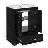 Grungis Freestanding Bathroom Vanity with Ceramic Sink Combo,Modern Storage Cabinet with Silver Handles and Soft Closing Doors - 4 of 4