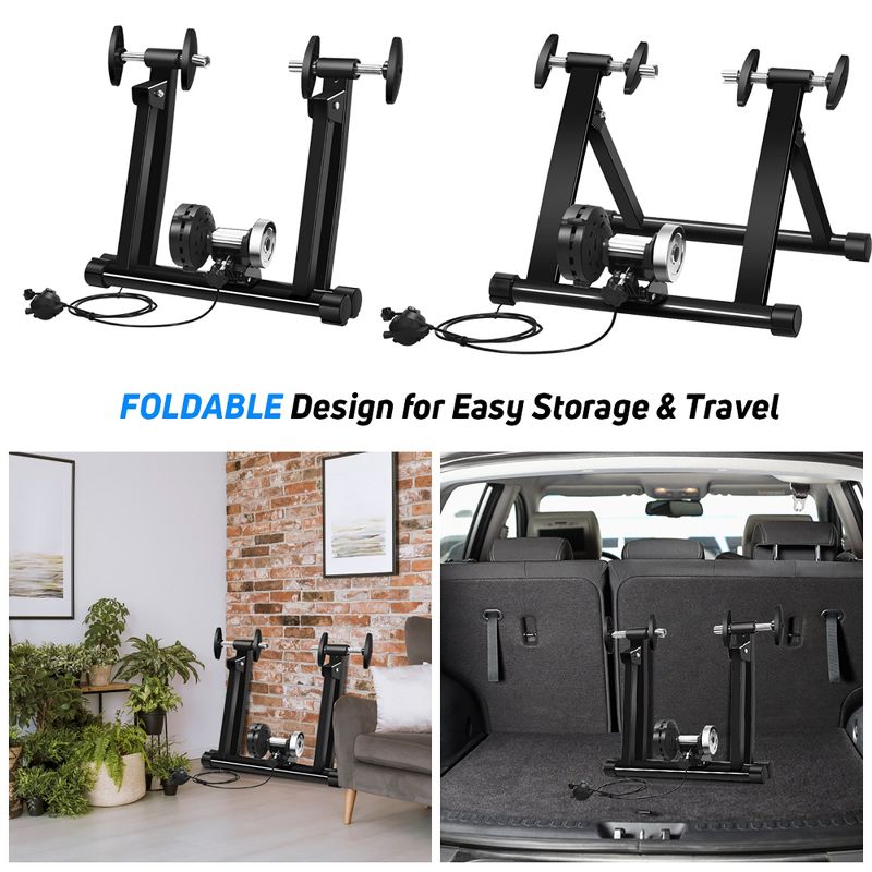 Costway Bike Trainer Bicycle Exercise Stand w/ 8 Levels Resistance, 3 of 11