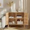 BEAFUP Buffet Cabinet with Storage,Accent Cabinet,with Two Doors and 4 compartments with Solid Wood Feet,Sideboard Cabinet for Hallway(Natural Color) - 2 of 4
