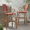 TOAOTBNBO Wicker Barstools Set of 2, Tall Bar Chairs for Outdoor and Dining Room Comfortable Bar Stools with Woven Finish, Red - 3 of 4