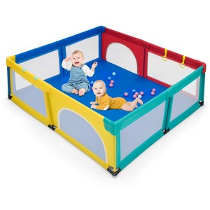 Infans Extra Large Baby Playpen Safety Baby Play Yard w/50 Ocean Balls & 4 Handles - 1 of 4