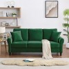 NicBex 3 Seater Sofa Couch with 2 Pillows & Armrest Mid-Century Comfy Velvet Couch with Plastic Legs for Living Room - 2 of 4
