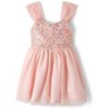 The Children's Place Girls Sleeveless Sequin Mesh Fit And Flare Dress Pink 6 - 2 of 4