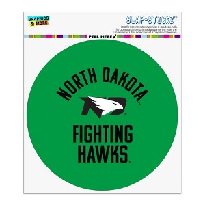 North Dakota Fighting Hawk Automotive Car Window Locker Circle Bumper Sticker - 1 of 4