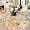 Vintage Floral Medallion Ultra-Thin Non-Slip Washable Area Rugs - 2 of 4