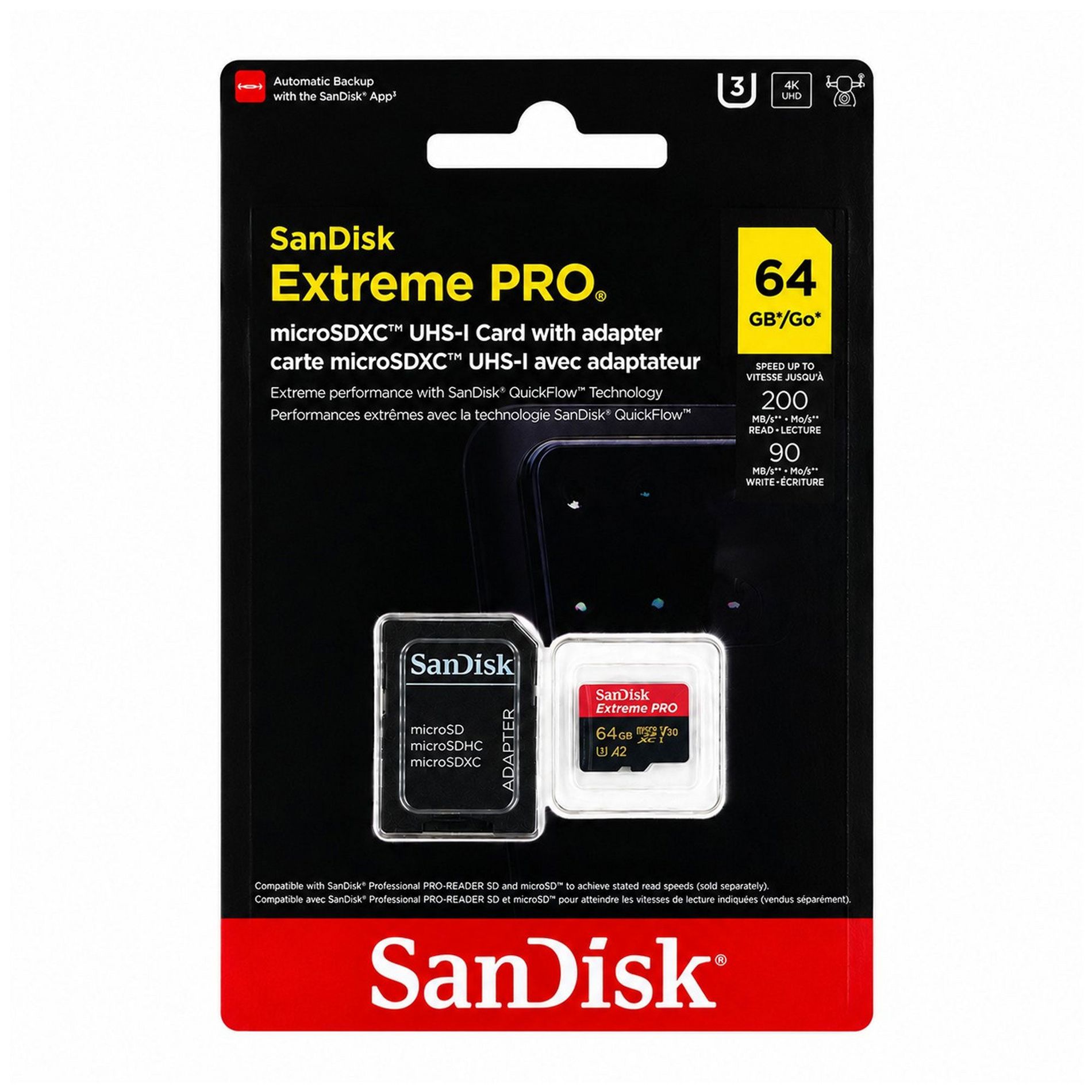 SanDisk Extreme Pro 64GB microSDXC Card with SD Adapter