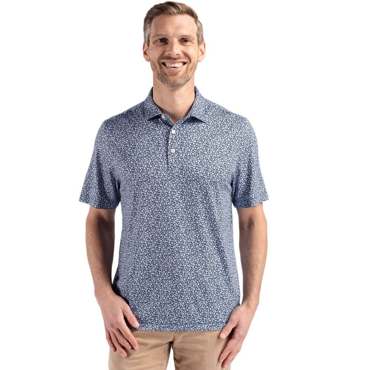 Cutter & Buck Pike Eco Flora Print Recycled Mens Big & Tall Polo - thumbnail 7