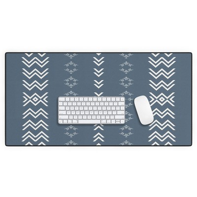 Sheila Wenzel-Ganny Minimal Blue Mudcloth Desk Mat - Deny Designs