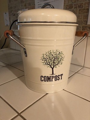 Gardener's Supply Company Galvanized Compost Pail | Sturdy Metal Vintage  Style Crock with Lid for Organic Composting Kitchen Countertop Waste Bin 