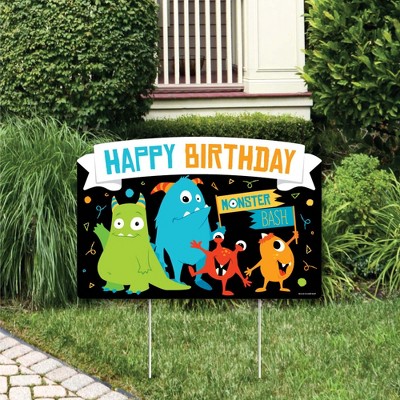 Big Dot of Happiness Monster Bash - Little Monster Birthday Party Yard Sign Lawn Decorations - Happy Birthday Party Yardy Sign