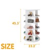 5 Tier Rotating Shoe Rack Tower, Revolving Shoe Rack Storage, Round Carousel Vertical Handbag and Shoe Organizer ,White - 3 of 4