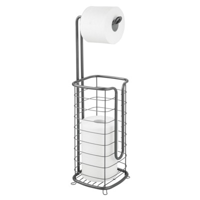 Mdesign Modern Narrow Toilet Paper Roll 2-tier Holder Stand : Target