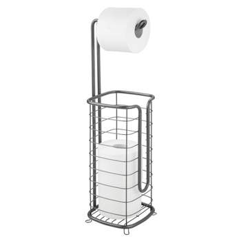 mDesign Plastic Toilet Paper 3-Roll Storage Organizer with Cover