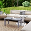 Outsunny HDPE Outdoor Coffee Table, Rectangle All-Weather Patio Coffee Table, Slatted Outdoor Patio Table for Garden, Balcony, Backyard - 3 of 4