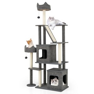 Tangkula 71" Tall Cat Tree for Indoor Cats Modern Multi-Level Cat Tower Activity Center - 1 of 4