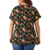 Agnes Orinda Women's Plus Size Short Sleeve Round Neck Casual Country Floral Printed Peasant Tops - 4 of 4