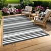 Reversible Outdoor Patio Rug - Waterproof Plastic Straw Mat, Striped Camping Rug for Front Porch, Deck, Backyard, RV, Picnic, Beach - 3 of 4