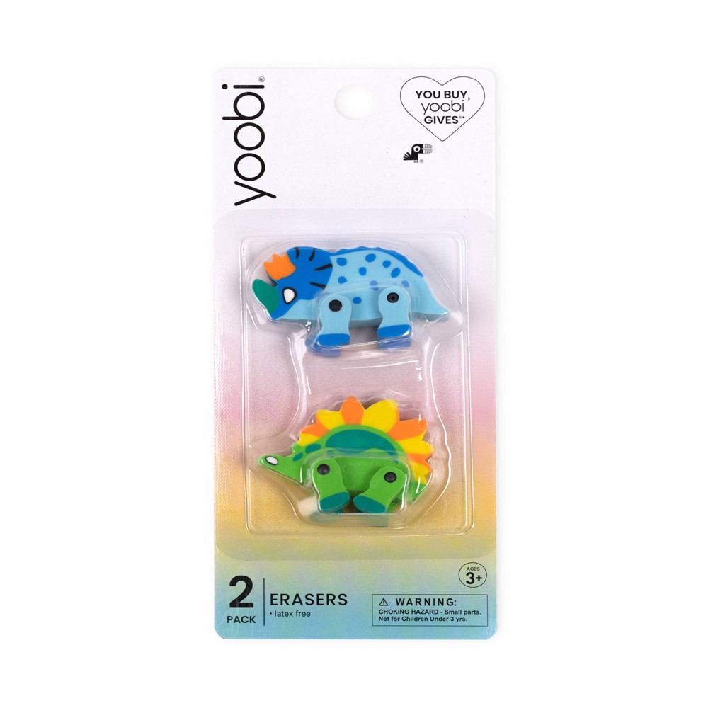 Yoobi 2pk 3D Dinosaurs Eraser
