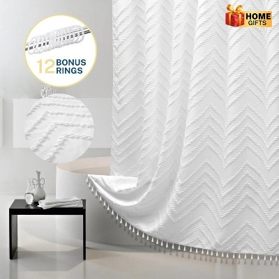 LunaLulinlk White Extra Long Shower Curtains