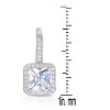 Guili Sterling Silver CZ Square Cushion Drop Earrings with Rose Gold Plating, A Classic, Timeless, and Elegant Jewelry Collection Essential - 3 of 4
