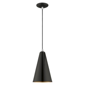 Livex Lighting Metal Shade 1 - Light Pendant in  Shiny Black - 1 of 4