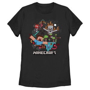 Women's Minecraft Steve and Skeleton T-Shirt - 1 of 4