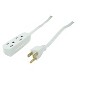 Woods 8' Grounded Extension Cord White: 16 AWG, 3 Outlets, Indoor Use, UL Listed, 13 Amps, 8 ft Length - 3 of 4