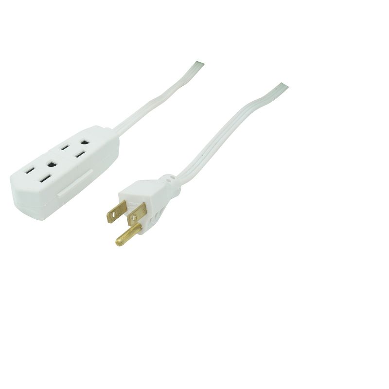 Woods 8&#39; Grounded Extension Cord White, 3 of 5